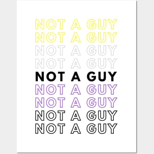 Not A Guy | Nonbinary Pride Gift | Christmas Present for Enby Posters and Art